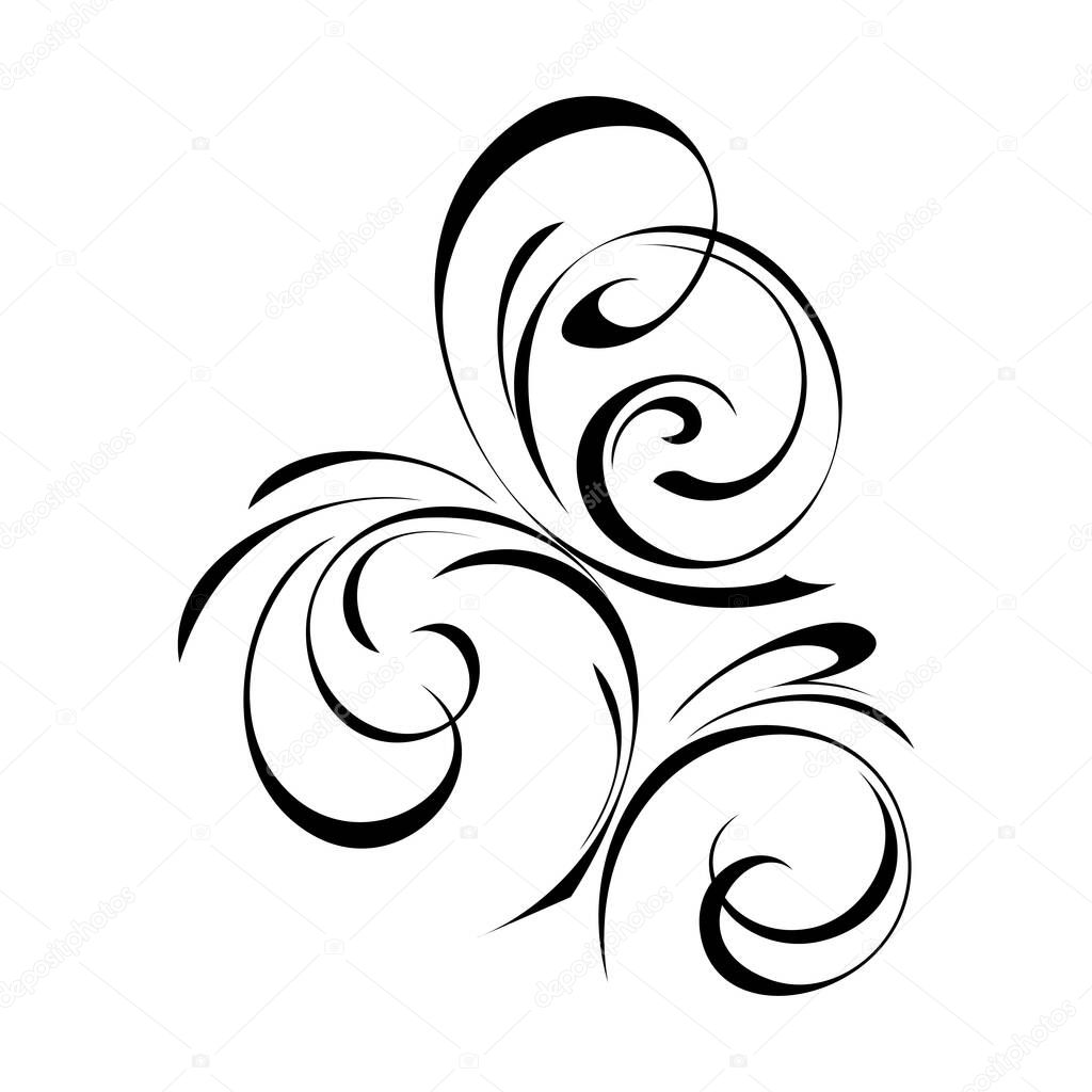 abstract decorative pattern in smooth black lines on a white background