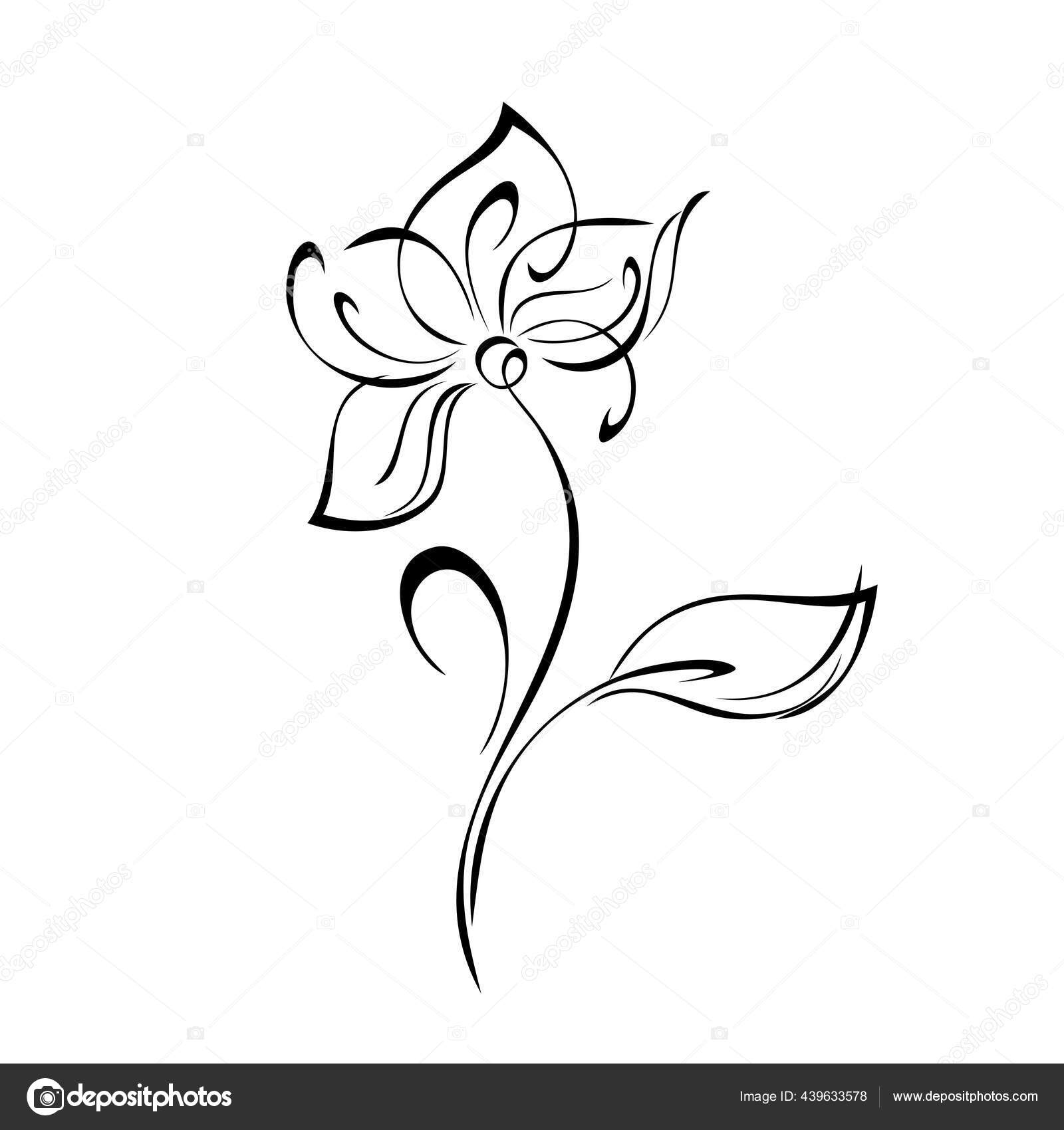 Image vectorielle Une Fleur Fleurs Avec Grands Pétales Sur Une Tige Avec  par ©lubovminakkova@gmail.com - 439633578, image size:1600x1700