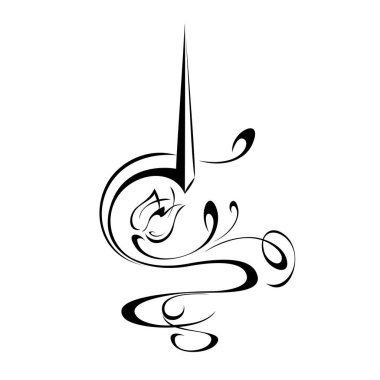 Bir stilize çiçek tomurcuğu ve süslemeli dekoratif element