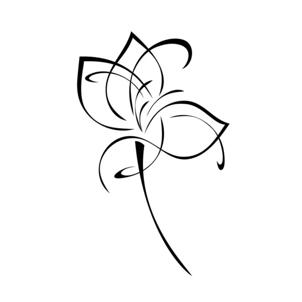 Une Fleur Stylisée Avec Grands Pétales Sur Une Courte Tige — Image vectorielle