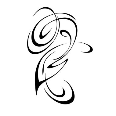 Beyaz arkaplanda siyah çizgilerle süslenmiş eşsiz dekoratif soyut süslemeler.