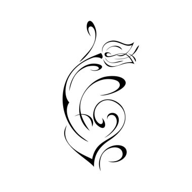 Bir stilize çiçek tomurcuğu ve süslemeli dekoratif element