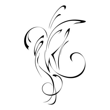 Beyaz arkaplanda girdaplı siyah çizgiler olan soyut çizimler