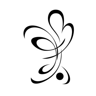 Beyaz arkaplanda siyah çizgilerle süslenmiş eşsiz dekoratif soyut süslemeler.