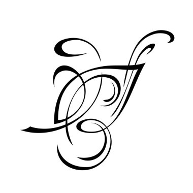 Beyaz arkaplanda siyah çizgilerle süslenmiş eşsiz dekoratif soyut süslemeler.