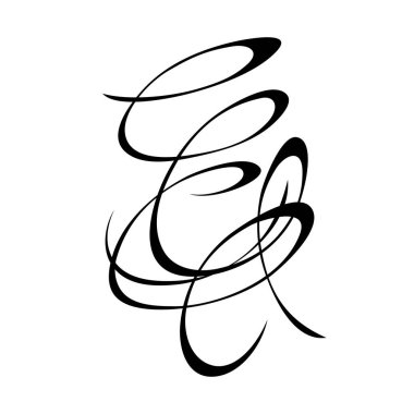 Beyaz arkaplanda siyah çizgilerle süslenmiş eşsiz dekoratif soyut süslemeler.