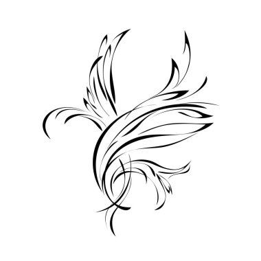 Beyaz arkaplanda siyah çizgilerle soyut çizim