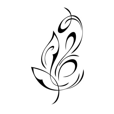 Beyaz arkaplanda siyah çizgilerle süslenmiş eşsiz dekoratif soyut süslemeler.