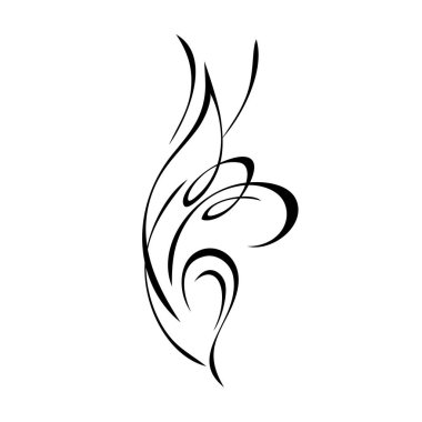 Beyaz arkaplanda siyah çizgilerle süslenmiş eşsiz dekoratif soyut süslemeler.