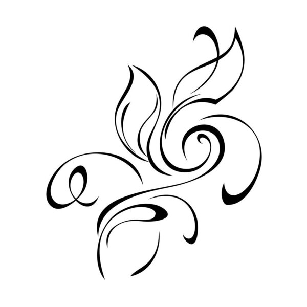decorative element with stylized leaves and curls. graphic decor