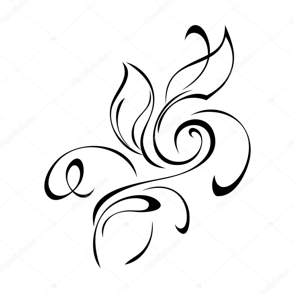 decorative element with stylized leaves and curls. graphic decor