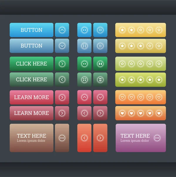 Degrade renkli web öğeleri kümesi