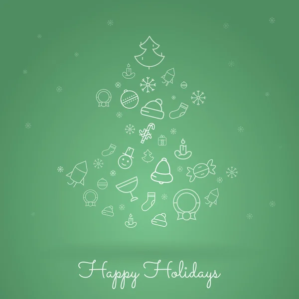 Tatil yeşil kart ile Noel ağacı