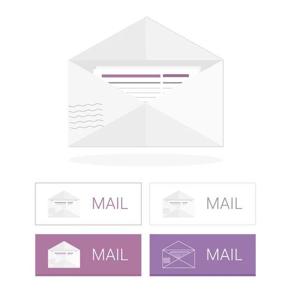 Posta düz simge tasarlamak düğmeleri ile