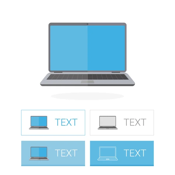 Düğmeleri ile dizüstü simge düz tasarlamak