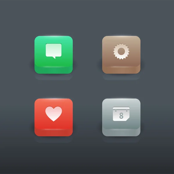 Botones coloridos con iconos — Vector de stock