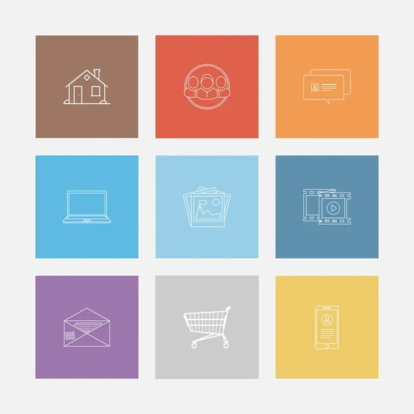 Simge renkli düz Stil kümesi