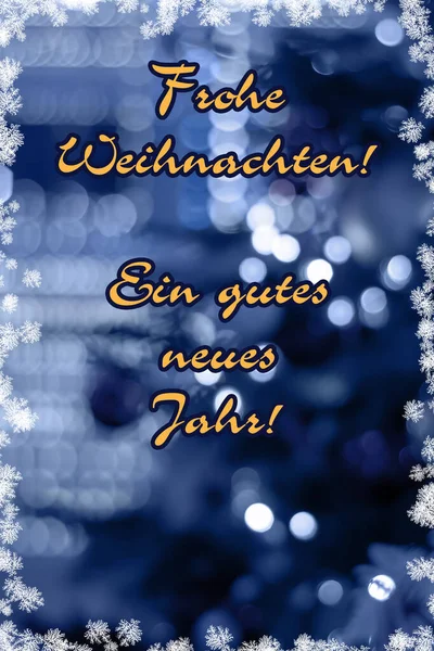 Greetings German Meaning Merry Christmas Happy New Year Defocused Holiday — Stock Photo, Image