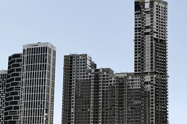 Tipikus Modern Toronyházak Város Alvó Körzetének Infrastruktúrája Lakhatás Városi Családok — Stock Fotó