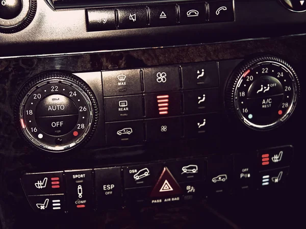 Vintage Toned Image Car Interior Close Control Instrument Panel Concept — Stock Photo, Image