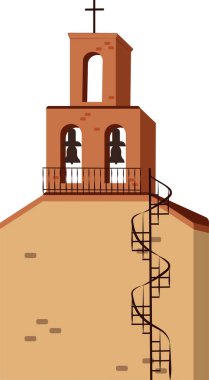 Kilisenin çan kulesinin sarmal merdivenli bir temsili..