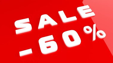 Kırmızı arkaplandaki beyaz 3D metin 