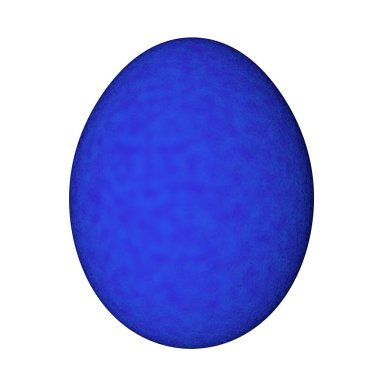 Üç boyutlu mavi paskalya yumurtası beyaz arka planda izole edilmiş. Paskalya tatili. Hazırlanıyor. Dini konular.
