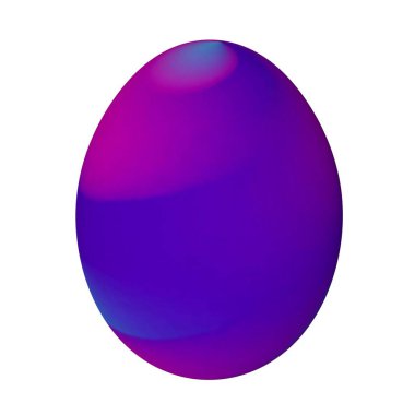 Üç boyutlu mavi paskalya yumurtası beyaz arka planda izole edilmiş. Paskalya tatili. Hazırlanıyor. Dini konular.