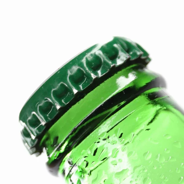 Lid Cork Glass Beer Bottle White Background — Stock Photo, Image