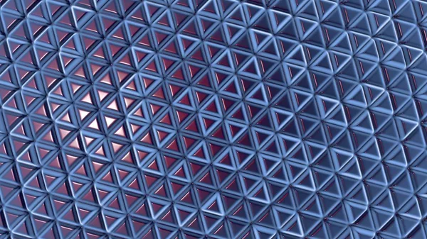 Glossy abstract background of blue-red volumetric triangles. Desktop wallpaper. 3d rendering image.