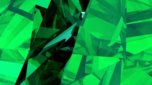 Abstract green background from polygons and lines. Crystal structure. 3d rendering image.