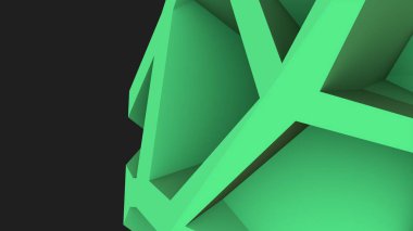 Masaüstündeki soyut ekran koruyucusu, gri arkaplanda çokgen düzlemler şeklinde. Geometrik tasarım. 3d görüntüleme.