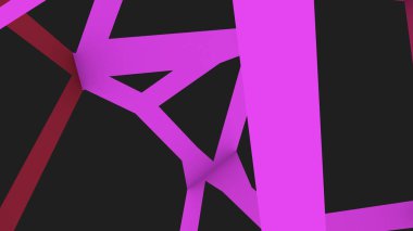 Gri arkaplandaki renkli kurdelelerden soyut bir arkaplan. Duvar kağıdı ya da ekran koruyucu. 3D görüntü oluşturuluyor. Renk grafik illüstrasyonu.