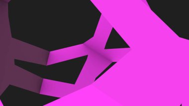 Gri arkaplandaki renkli kurdelelerden soyut bir arkaplan. Duvar kağıdı ya da ekran koruyucu. 3D görüntü oluşturuluyor. Renk grafik illüstrasyonu.