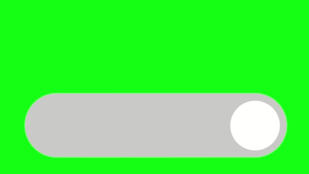 Слайдер или кнопка питания на зеленом фоне. 5 в 1. Видеозапись. Отрисовка анимации. — стоковое видео