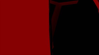 Siyah arka plandaki kırmızı üç boyutlu çokgenlerden. Masaüstü duvar kağıdı. Resim oluşturuluyor.