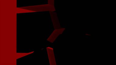 Siyah arka plandaki kırmızı üç boyutlu çokgenlerden. Masaüstü duvar kağıdı. Resim oluşturuluyor.