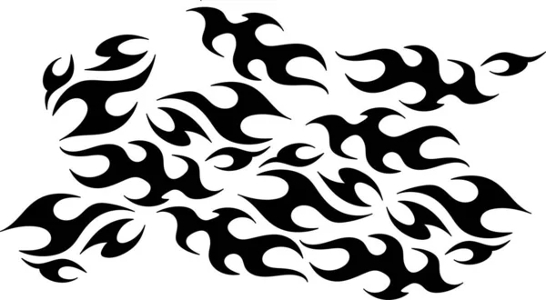 Σχέδιο Ομαλών Γραμμών Περιέλιξης Μορφή Φλόγας Αφαίρεση Τατουάζ Διακόσμηση Διακόσμηση — Φωτογραφία Αρχείου