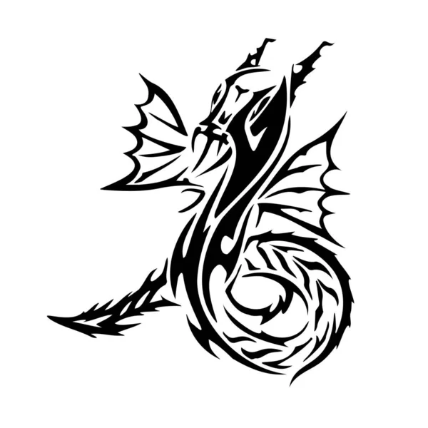 Drawing Form Dragon Tattoo Graphic Ornament — Stock Photo, Image