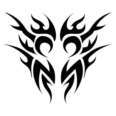 Ayna dövmesi şeklinde soyut bir illüstrasyon. Düz çizgilerin dekoratif görüntüsü.