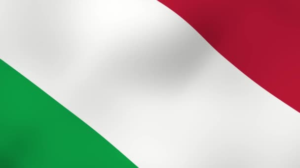 Italienska nationella flaggan på en blå bakgrund för radering. Konvertering av animation. — Stockvideo