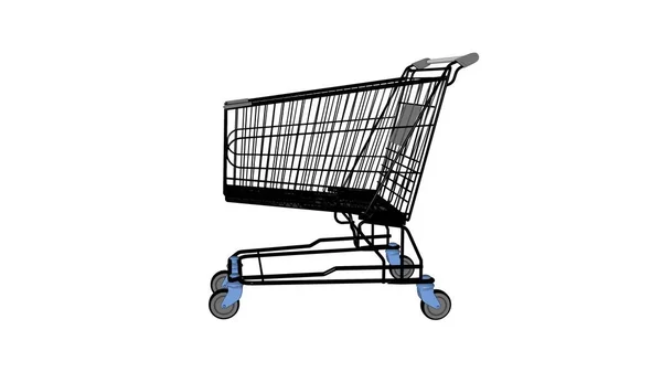 Trolley Supermarket White Background Rendering Sketch Image — Stock Photo, Image