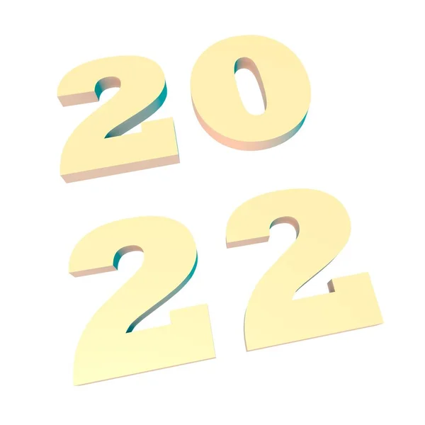 Liczby Objętościowe 2022 Białym Tle Temat Noworoczny Utylizacja — Zdjęcie stockowe