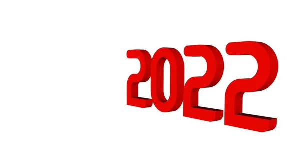 Red Text Numbers 2022 White Background New Year Theme Rendering — Stock Photo, Image