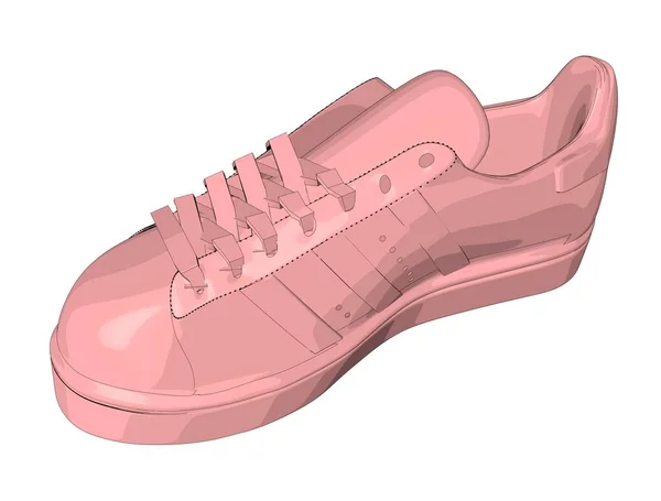 Sneaker Een Witte Achtergrond Comfortabele Schoenen Tekening Illustratie — Stockfoto
