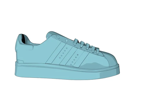 Sneaker White Background Comfortable Shoes Sketch Illustration — Stock Photo, Image