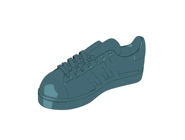 Sneaker Białym Tle Wygodne Buty Ilustracja Szkicu — Zdjęcie stockowe