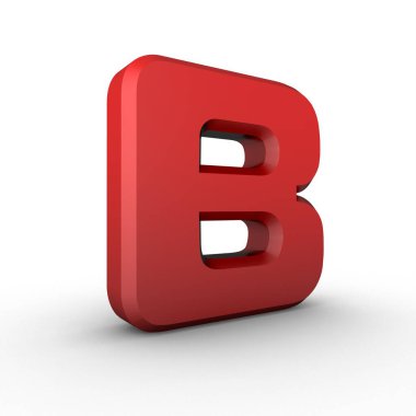 Beyaz arkaplanda kırmızı 3d harfi 