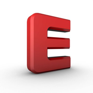 Beyaz arkaplanda kırmızı 3d harfi 