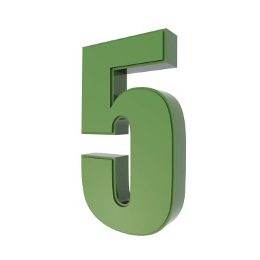 Beyaz arkaplanda yeşil 3D sayılar.